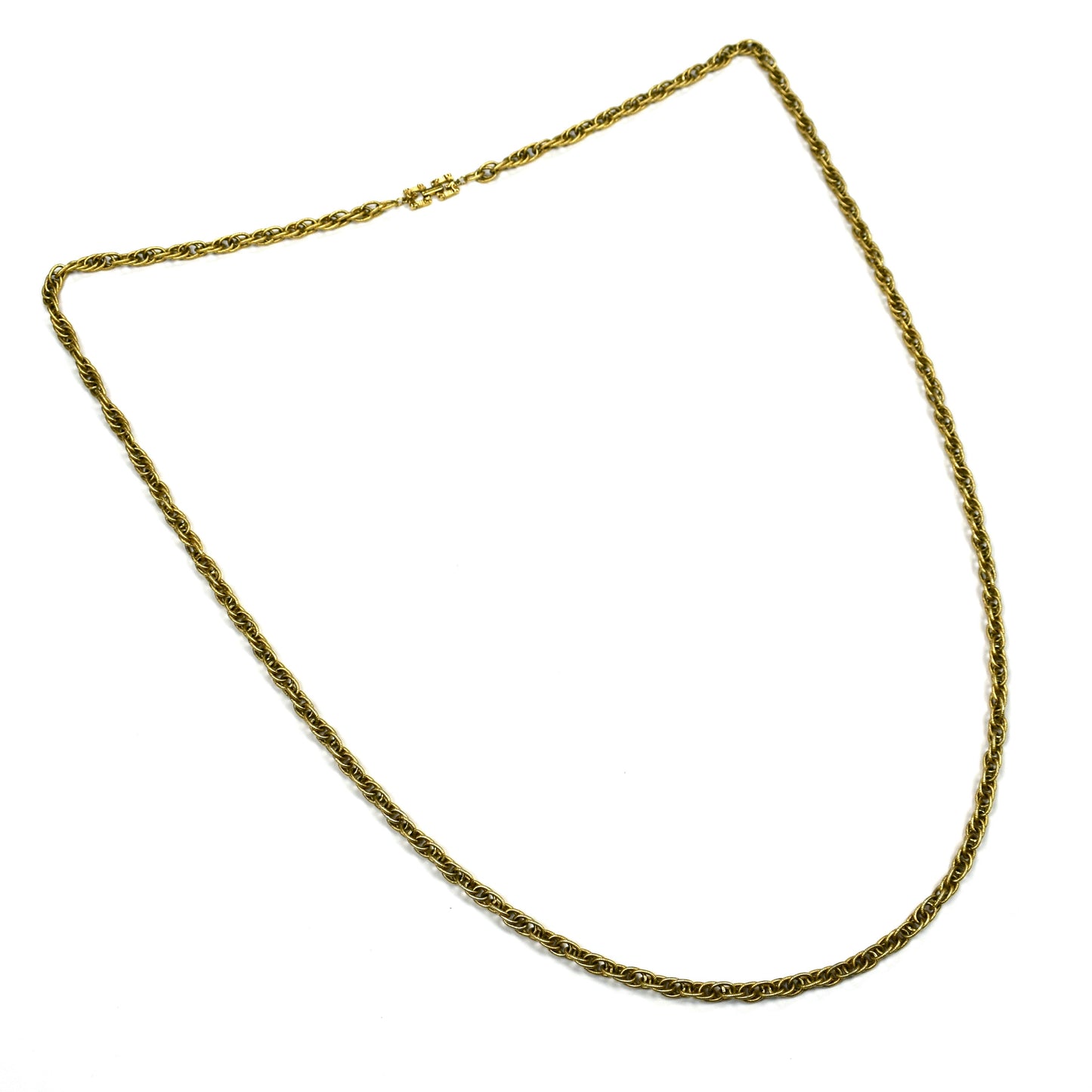 Givenchy - 54" Gold Ornate Oval Link Chain Necklace