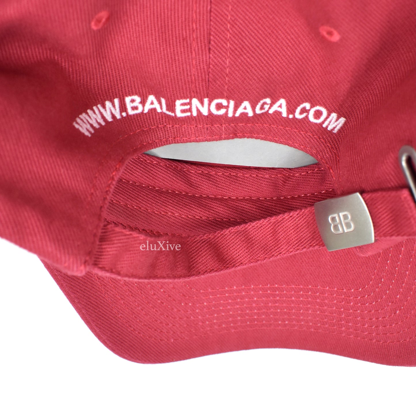 Balenciaga - Red Your Logo Here Embroidered Hat
