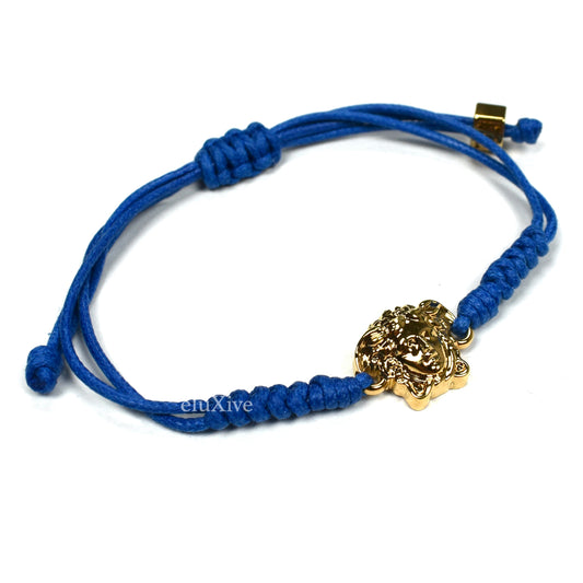 Versace - Gold Medusa String Bracelet (Blue)