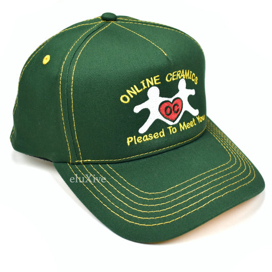 Online Ceramics - Pleased To Meet You 'Love' Hat (Dark Green)