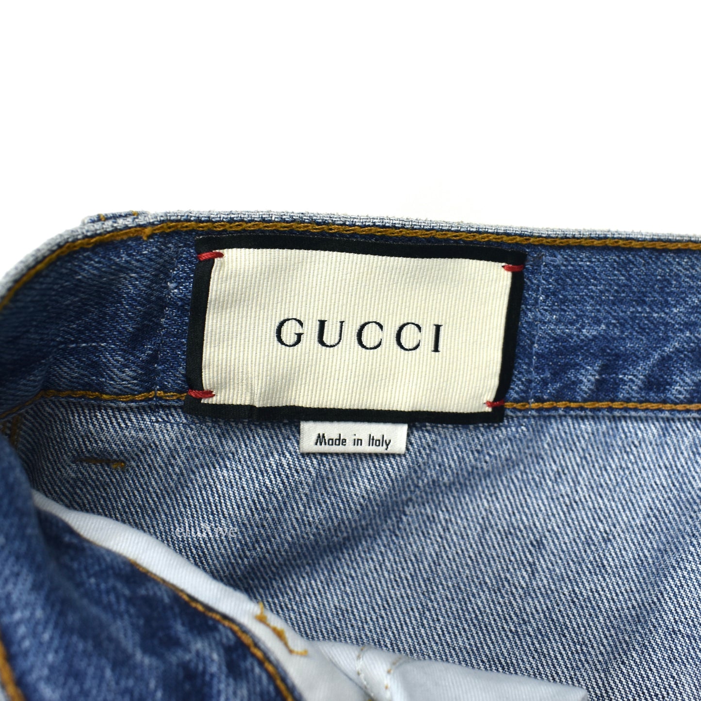 Gucci - Grass Stain Effect Denim Jeans