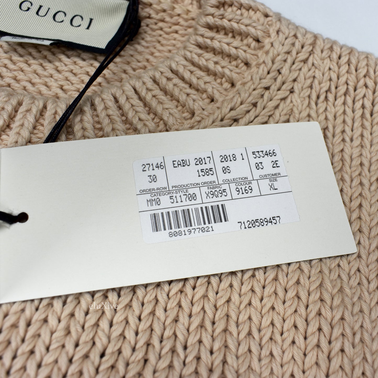 Gucci - 'Animal Magnetism' Lamb Knit Sweater (Beige)