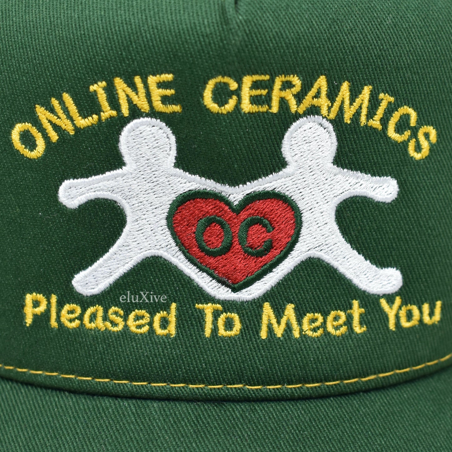 Online Ceramics - Pleased To Meet You 'Love' Hat (Dark Green)