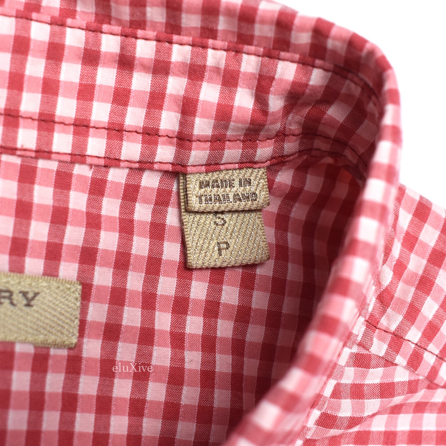 Burberry - Red Gingham Plaid S/S Logo Shirt