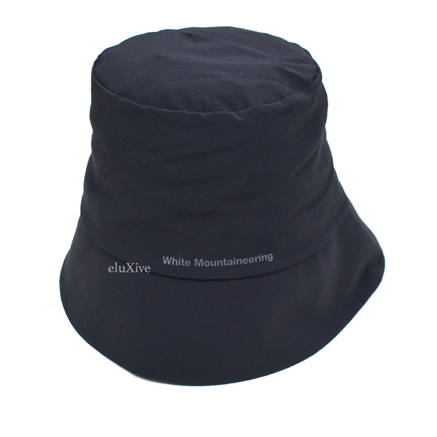 White Mountaineering - Black Logo Print Packable Bucket Hat