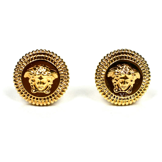 Versace - Gold Medusa Logo Stud Earrings