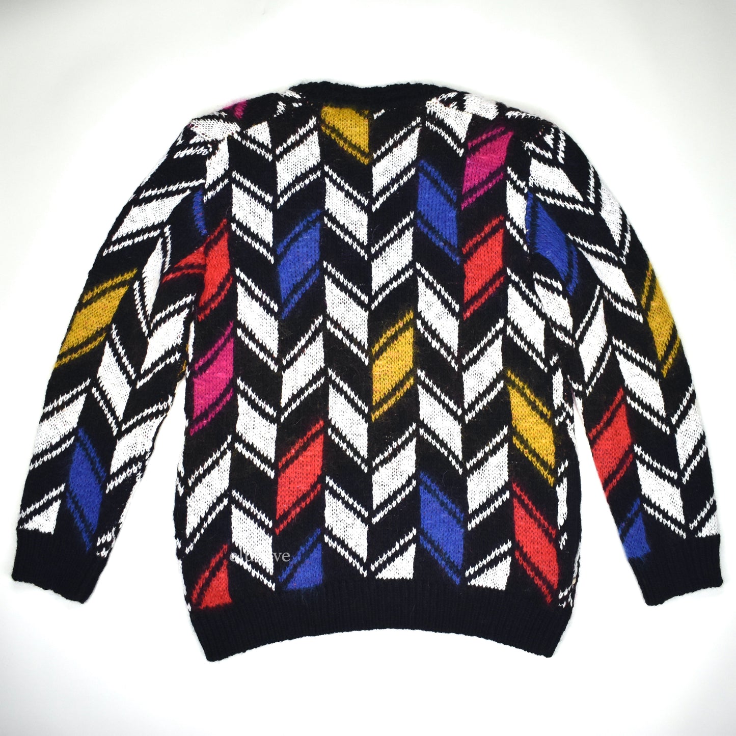 Saint Laurent - Oversized Jacquard Chevron Mohair Cardigan