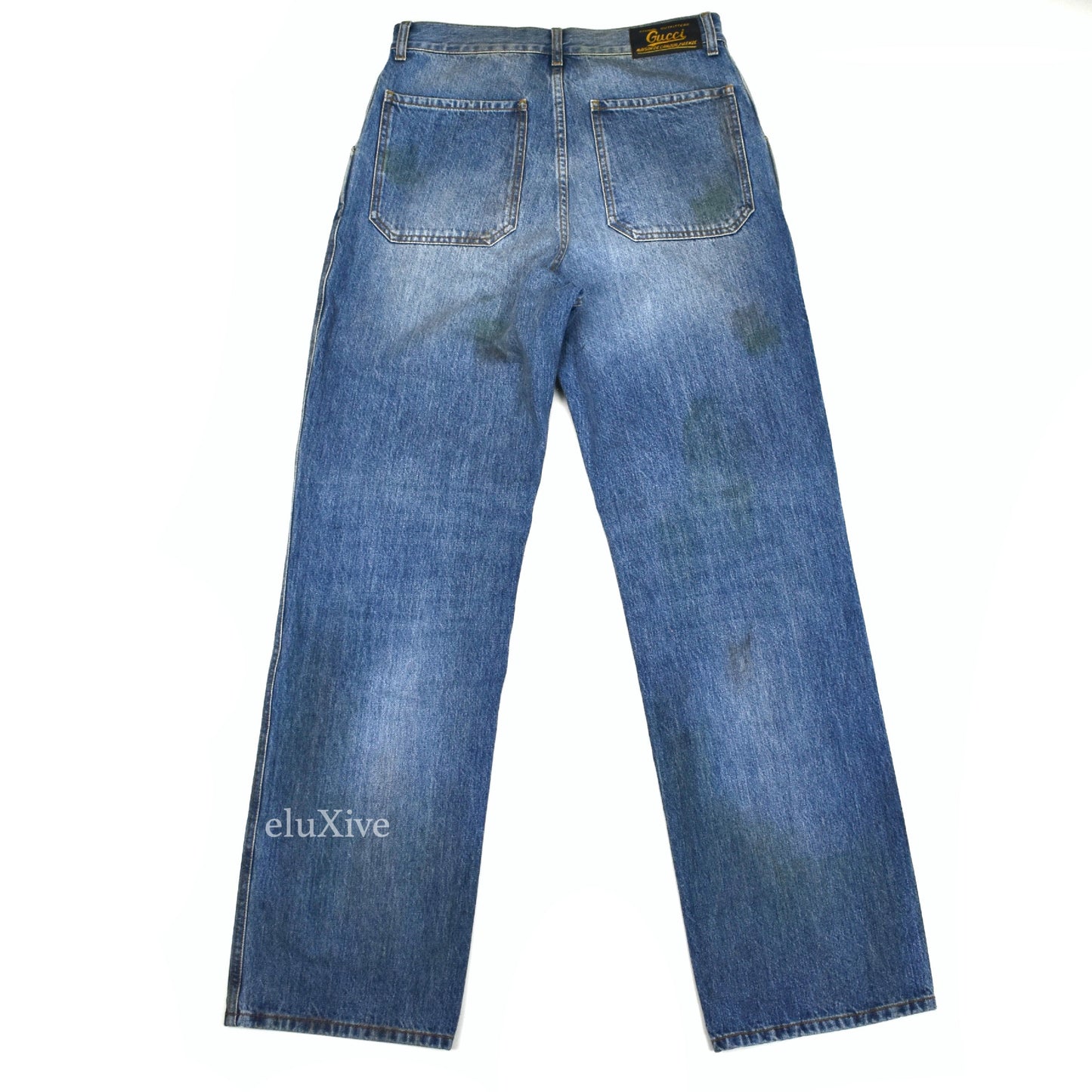 Gucci - Grass Stain Effect Denim Jeans