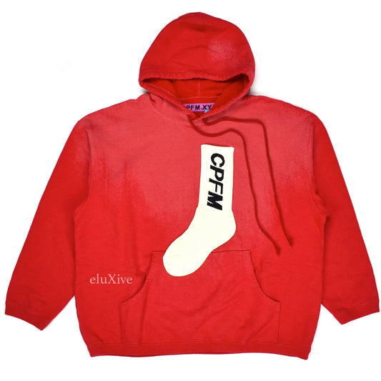 Cactus Plant Flea Market - CPFM Sock Logo Hoodie (Red)