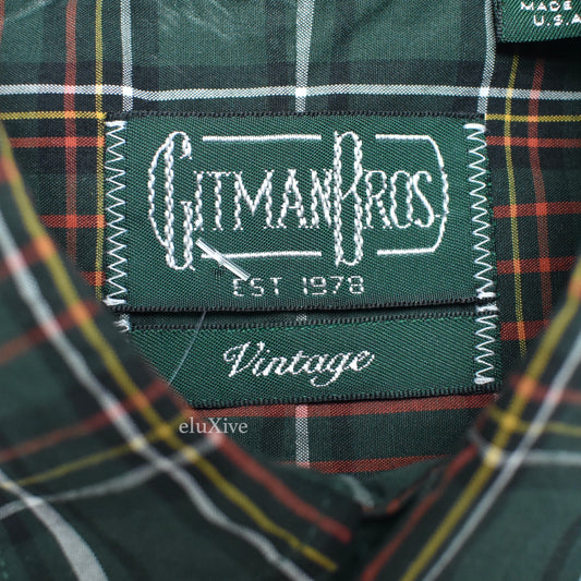 Gitman Vintage - Dark Green/Red/White Plaid Button Down Shirt