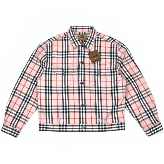 Supreme x Burberry - Nova Check Denim Trucker Jacket (Pink)