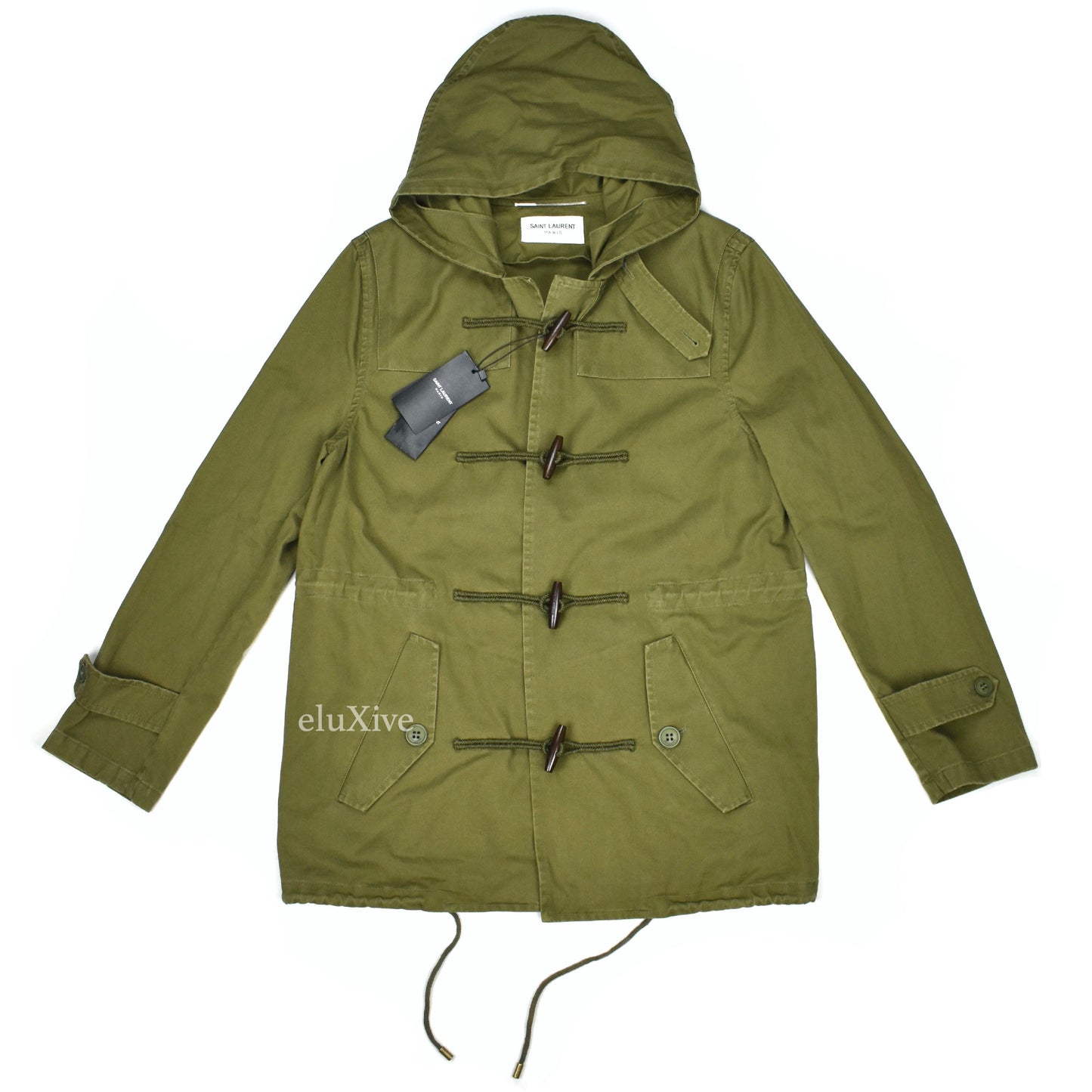 Saint Laurent - Olive Military Field Twill Duffle Coat