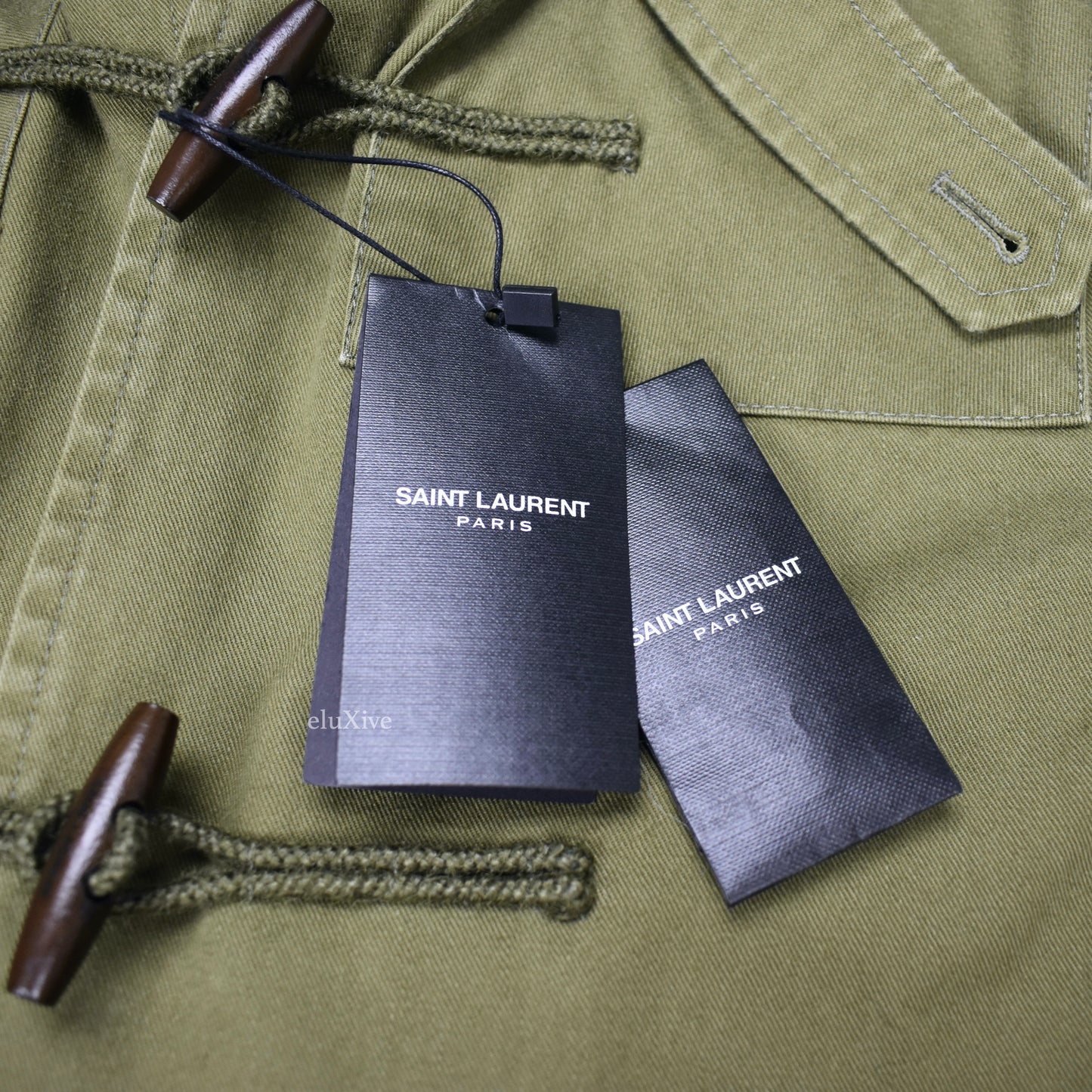 Saint Laurent - Olive Military Field Twill Duffle Coat