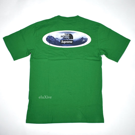 Supreme x The North Face - Green Mountains Logo T-Shirt