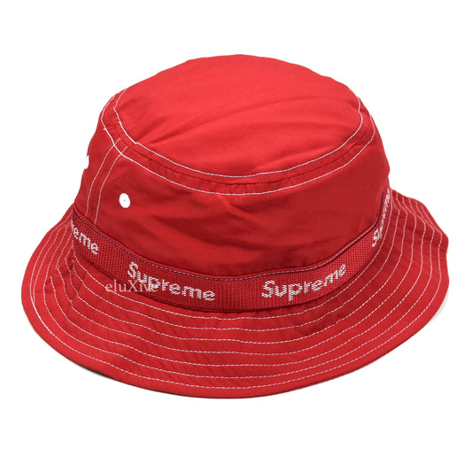 Supreme - Webbing Logo Bucket Hat / Crusher (Red)