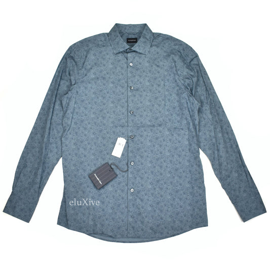 Ermenegildo Zegna - Slate Floral Print Button Down Shirt