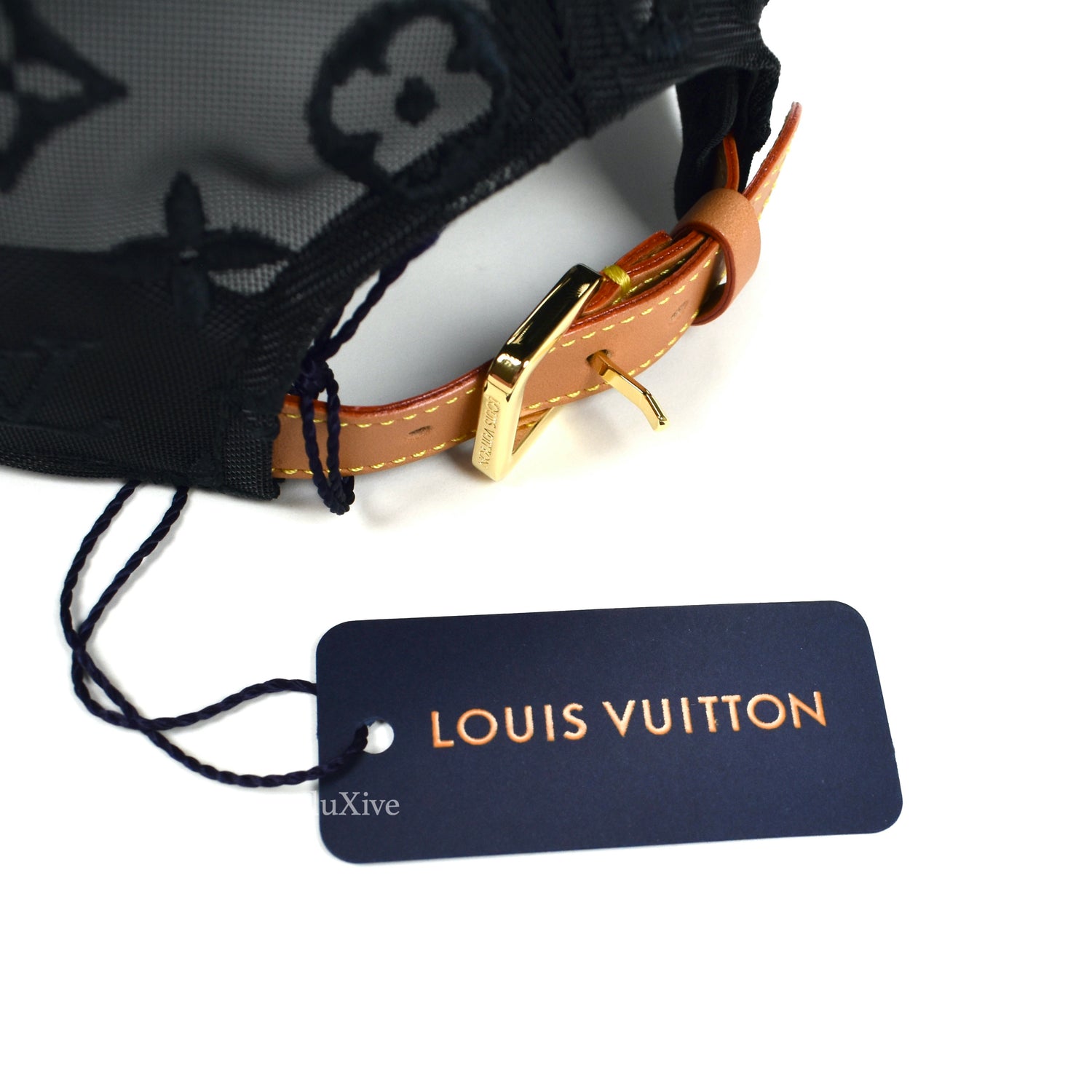 Louis Vuitton M77114 Black Men Monogram Mesh Hat Baseball Cap L