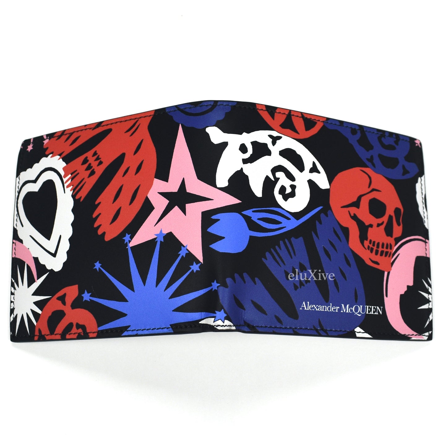 Alexander McQueen - Multicolor Papercut Print Leather Wallet