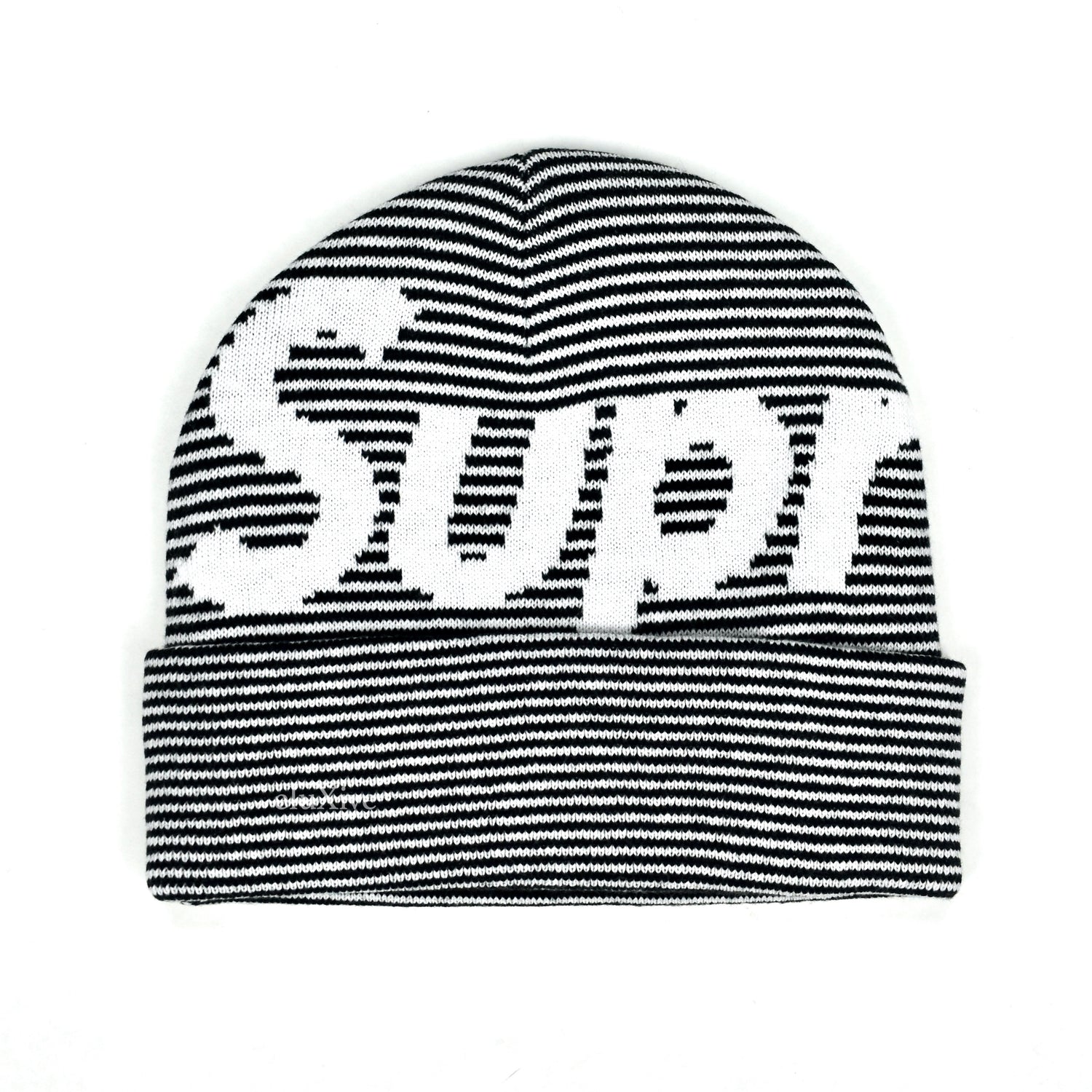 Supreme - Big Logo Knit Beanie (Black Stripe) – eluXive