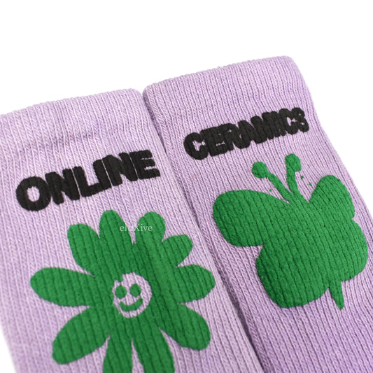 Online Ceramics - Bubble Print Logo Socks (Purple)