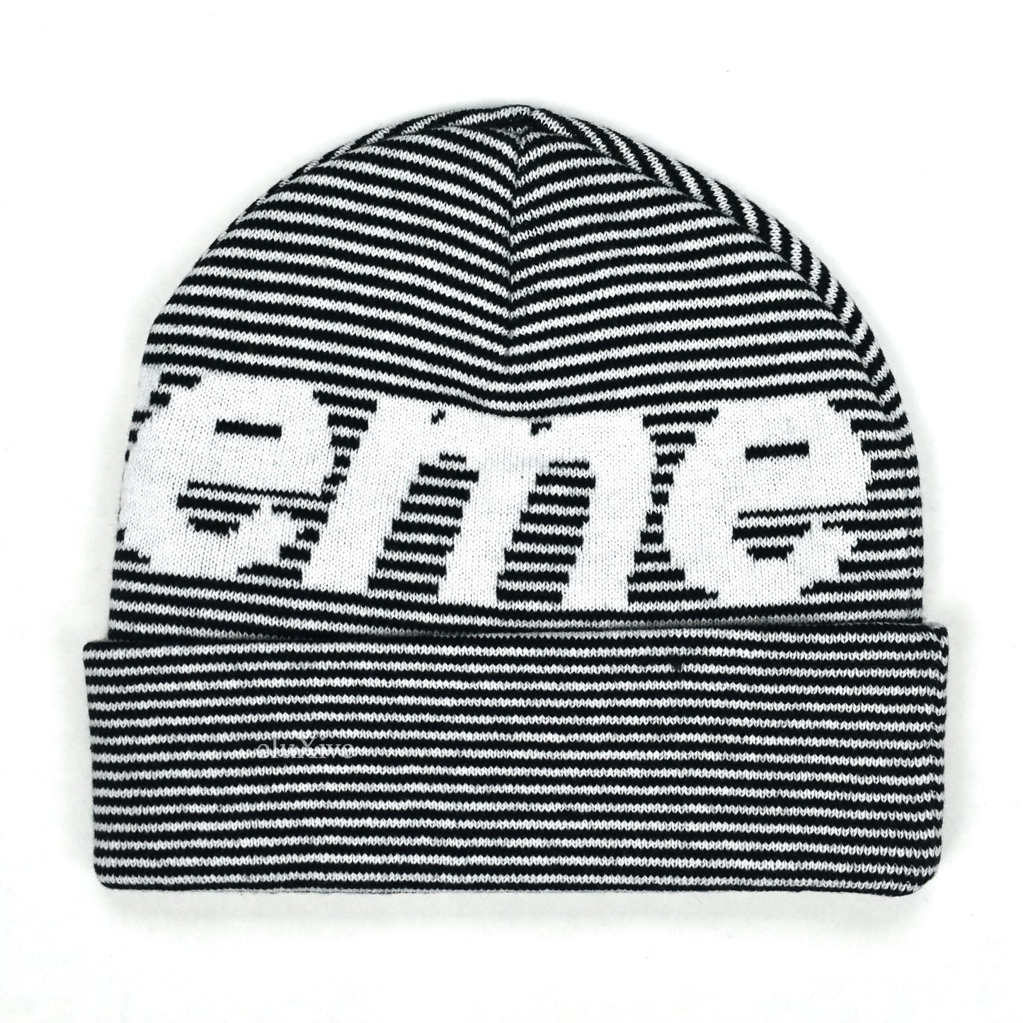 Supreme - Big Logo Knit Beanie (Black Stripe)