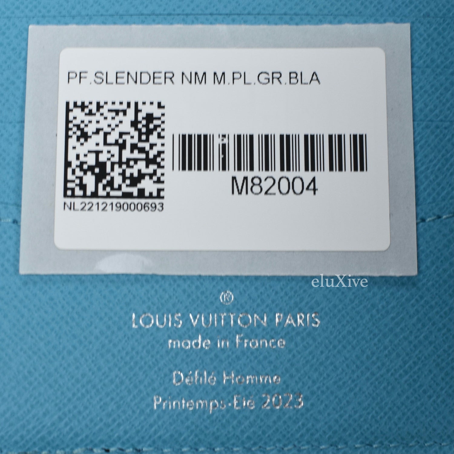 Louis Vuitton Black Blue Monogram Playground Slender Men's Wallet 1LK0228