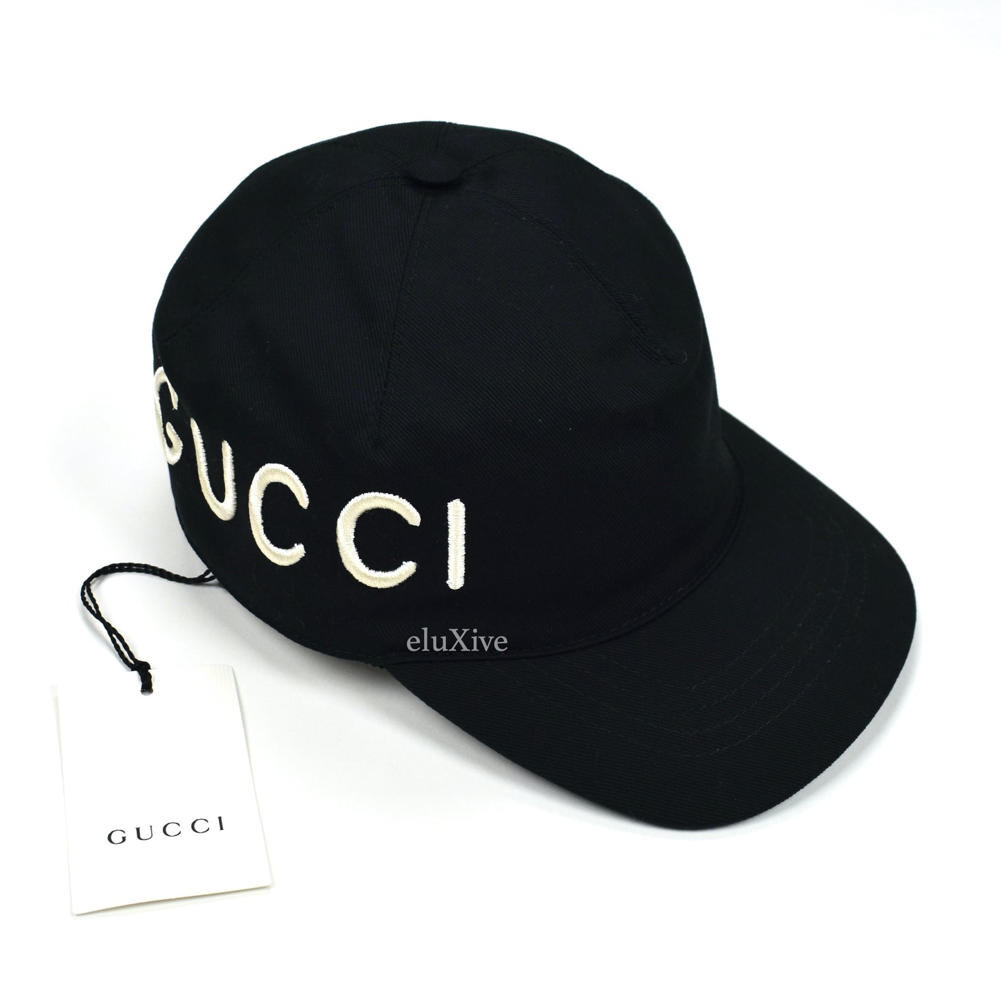 Gucci - Black 'Loved' Side Embroidered Hat