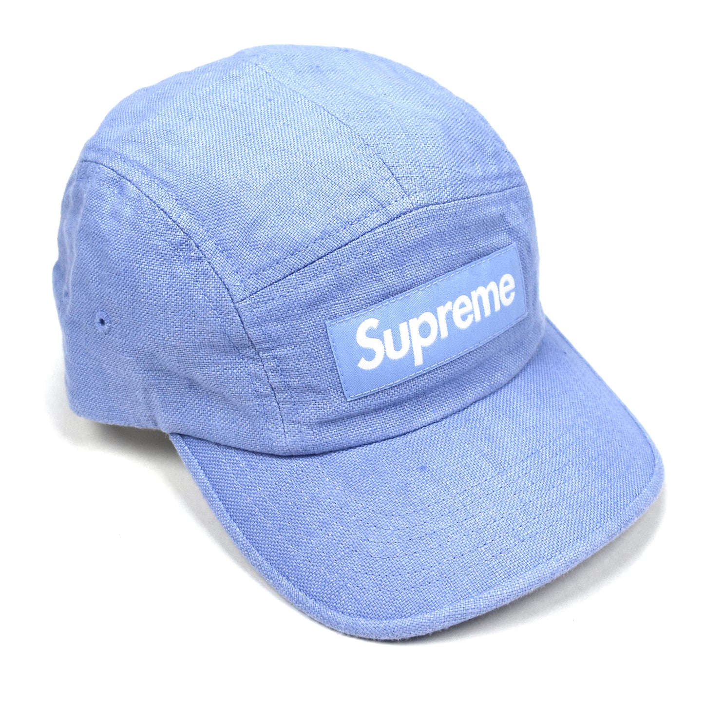 Supreme x Solbiati - Light Blue Linen Box Logo Stretch Back Hat