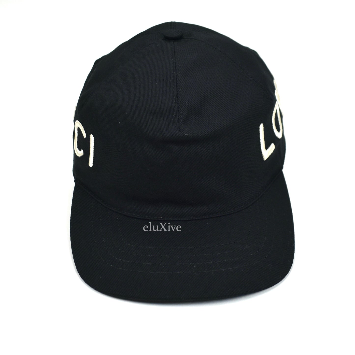 Gucci - Black 'Loved' Side Embroidered Hat