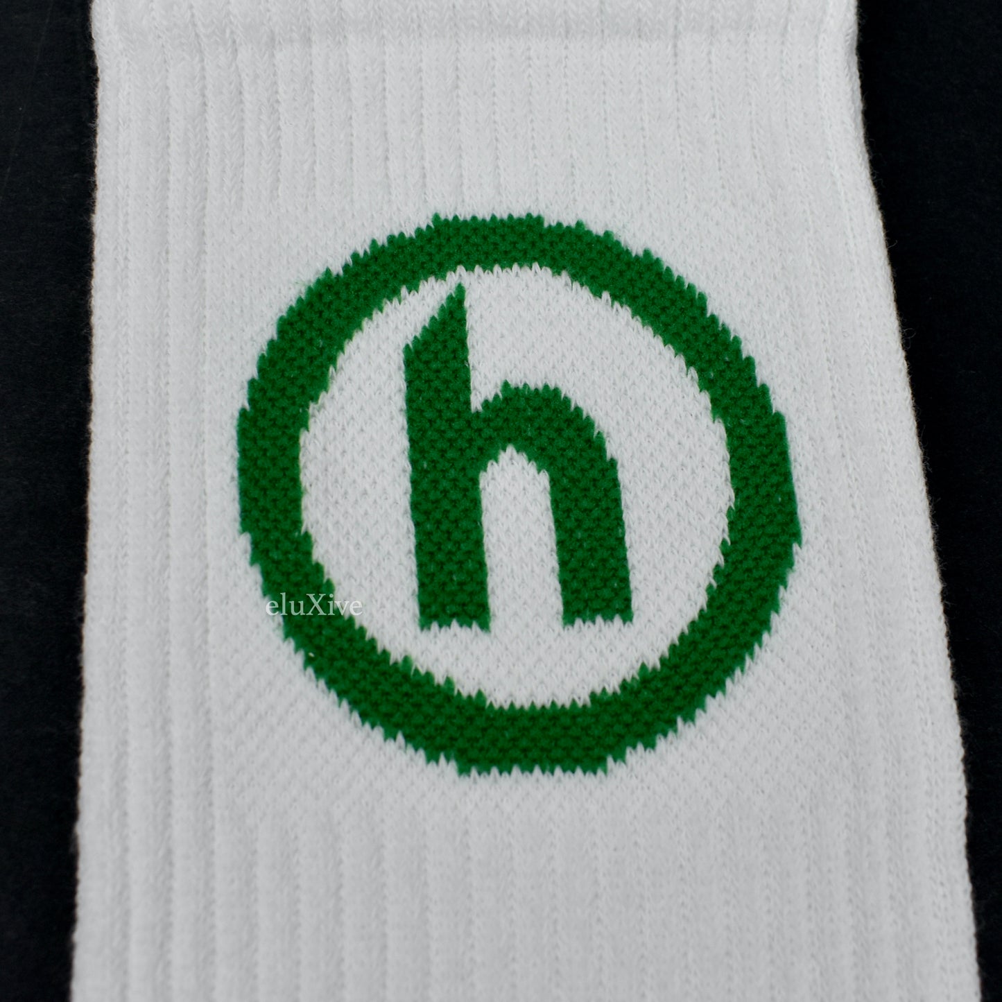Hidden NY - White/Green H Logo Knit Socks