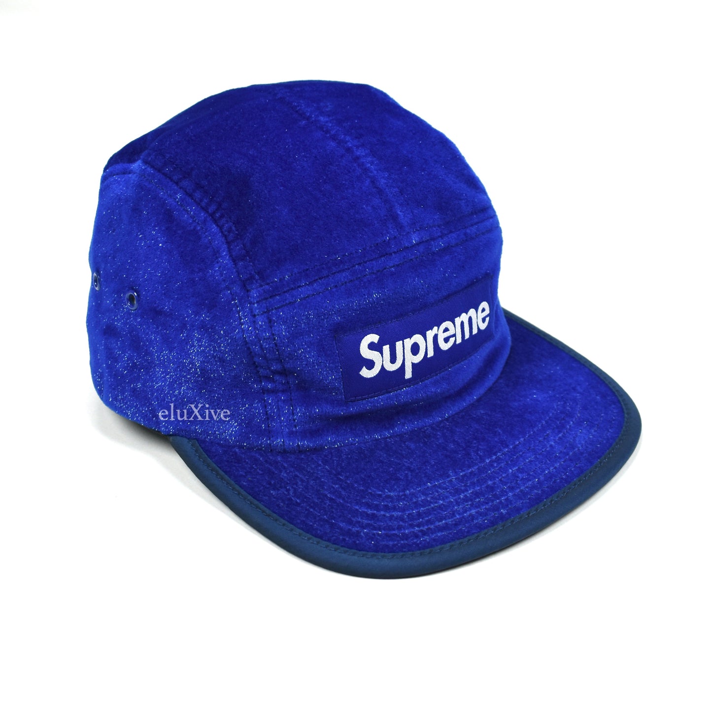 Supreme - Velvet Tape Box Logo Hat (Blue)