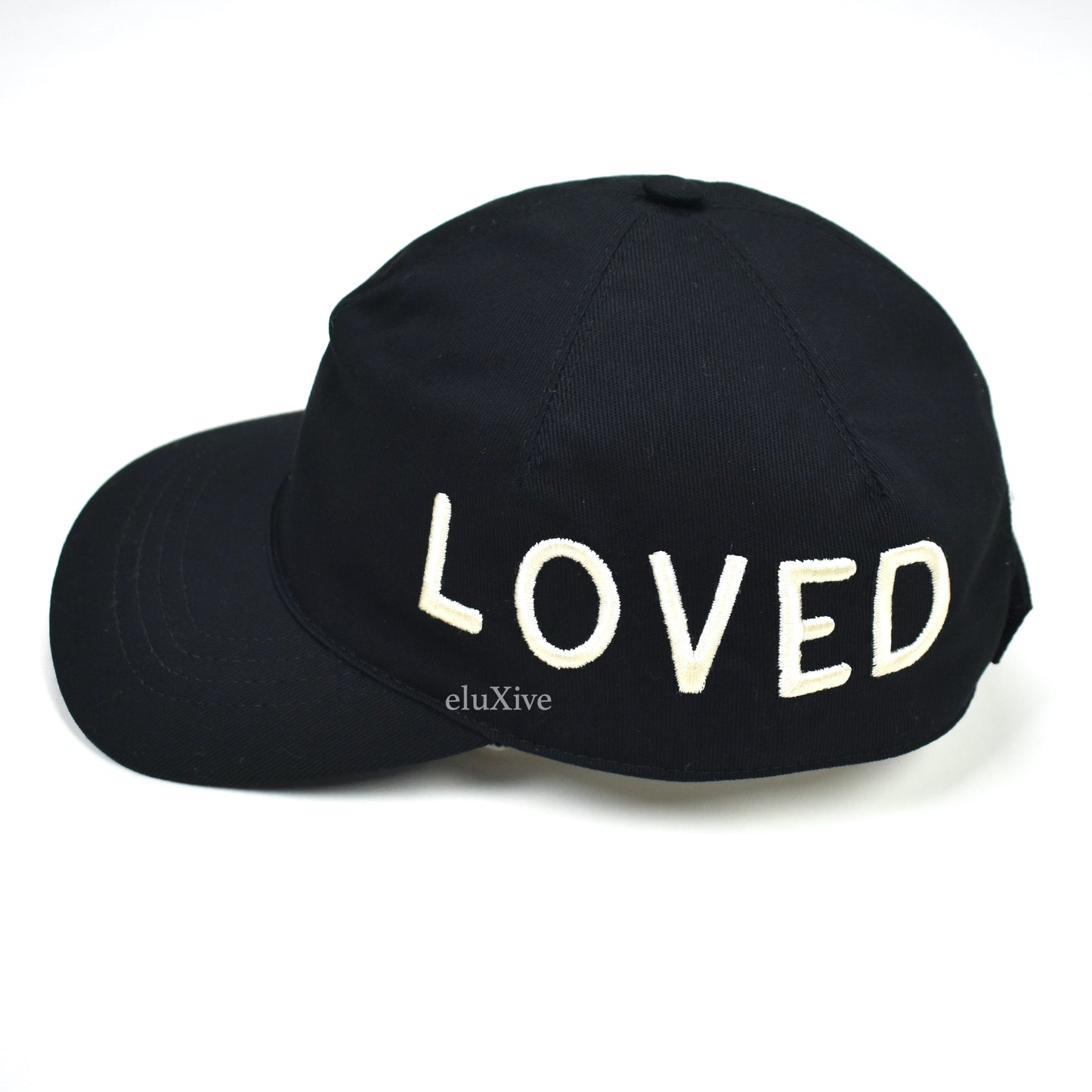 Gucci - Black 'Loved' Side Embroidered Hat
