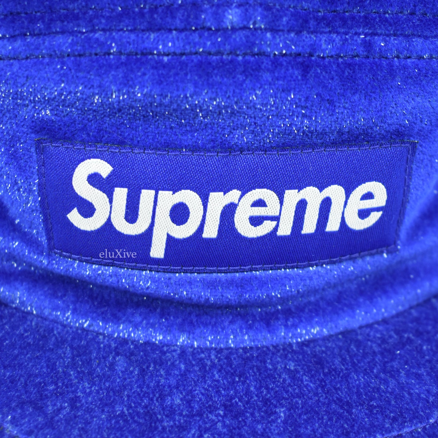 Supreme - Velvet Tape Box Logo Hat (Blue)