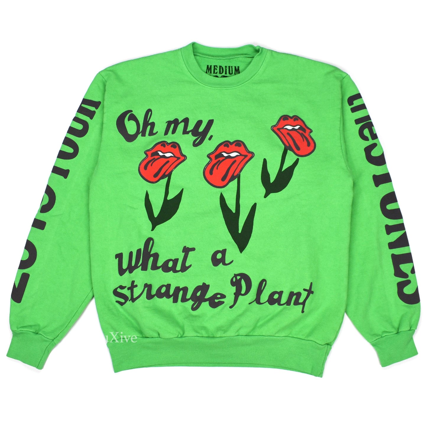 Cactus Plant Flea Market - Rolling Stones Logo Sweatshirt (Green)