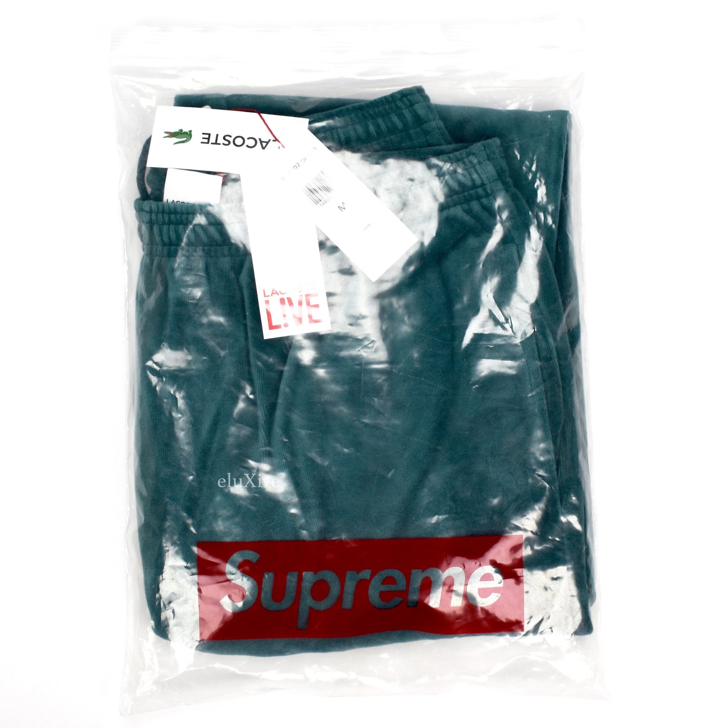 Supreme x Lacoste - Teal Velour Logo Track Pants