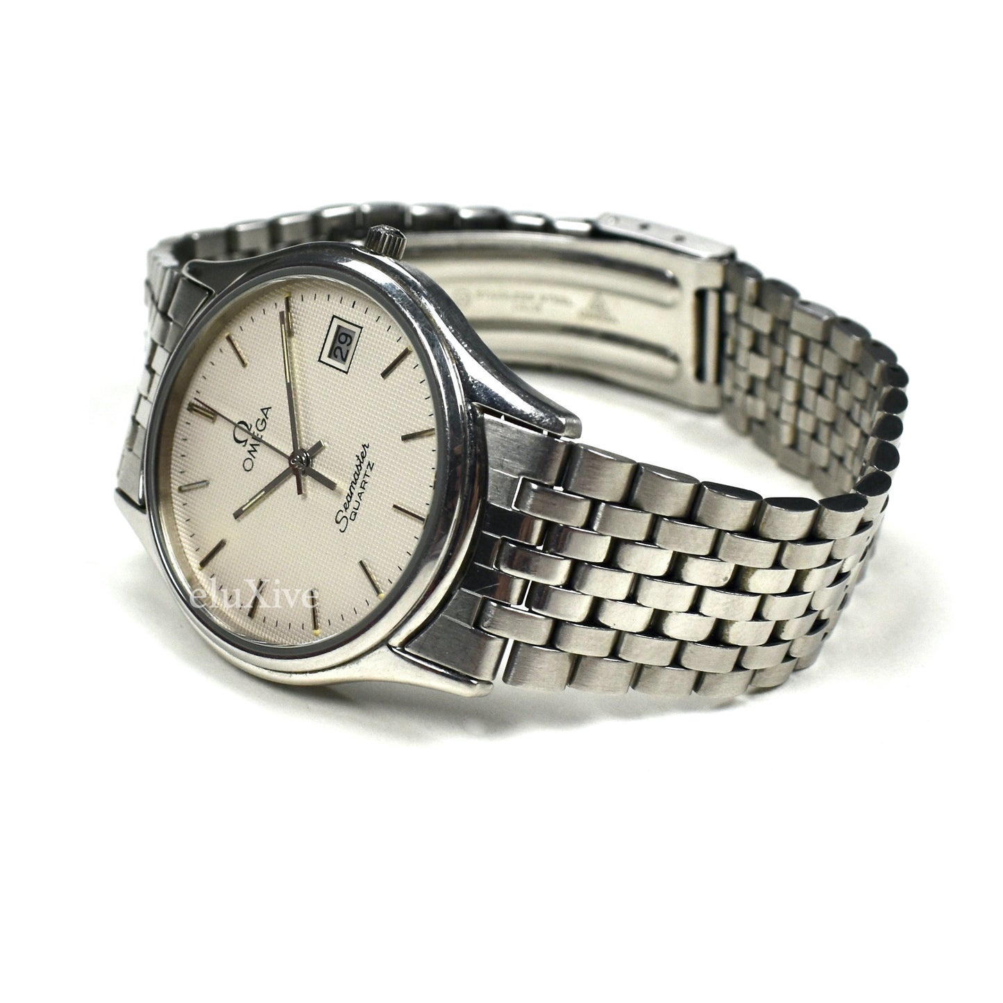 Omega - Seamaster Date 1430 Silver Waffle Dial Watch