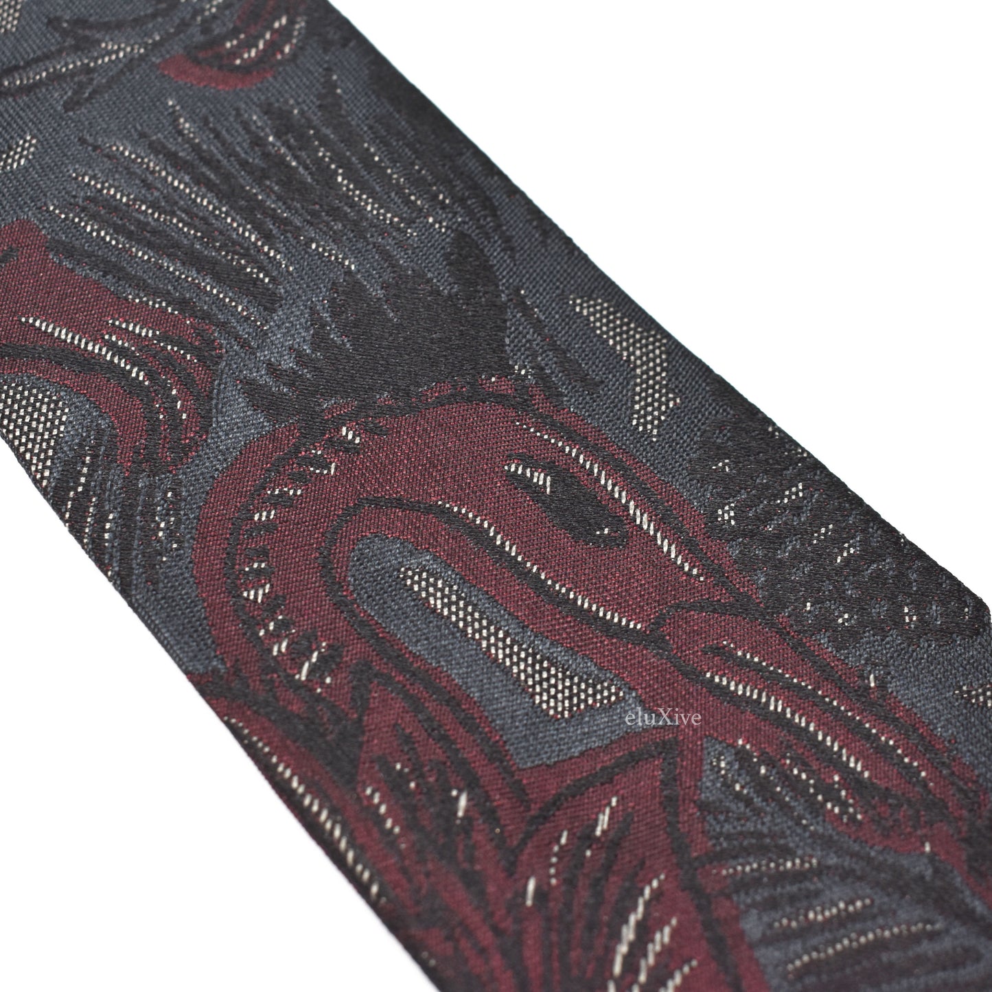 Burberry - Woven Animal Artwork Tie (Gray)