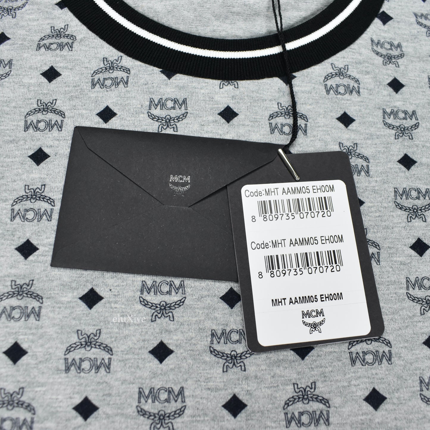 MCM - Gray Allover Monogram Logo T-Shirt