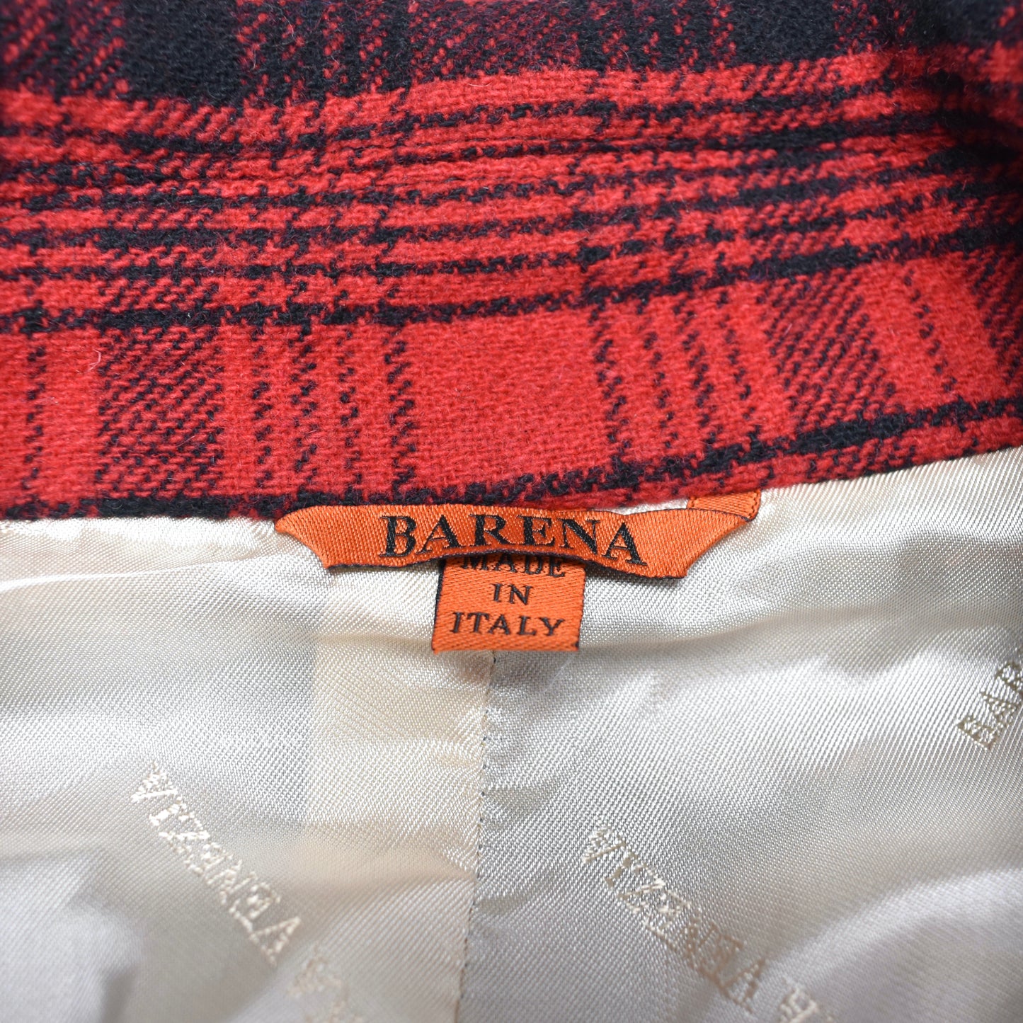 Barena - Red Plaid Wool Oversized Overcoat