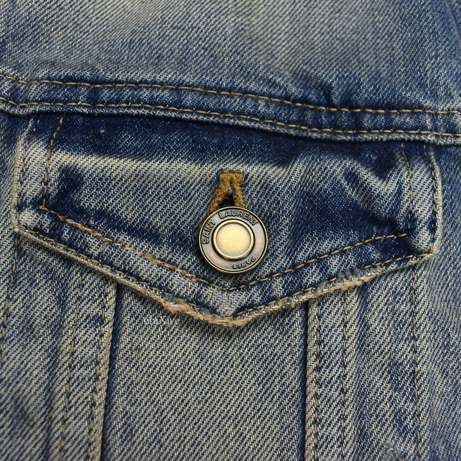 Saint Laurent - Blue Destroyed Denim Trucker Jacket