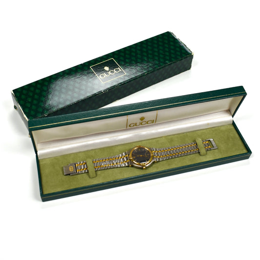 Gucci - 9000M Gold/Steel Graphite Dial Watch