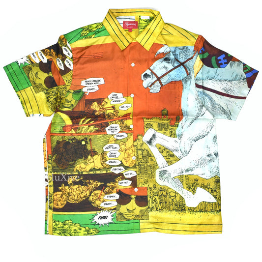 Supreme - Ronin Print 100% Silk Button Down Club Shirt (Gold)