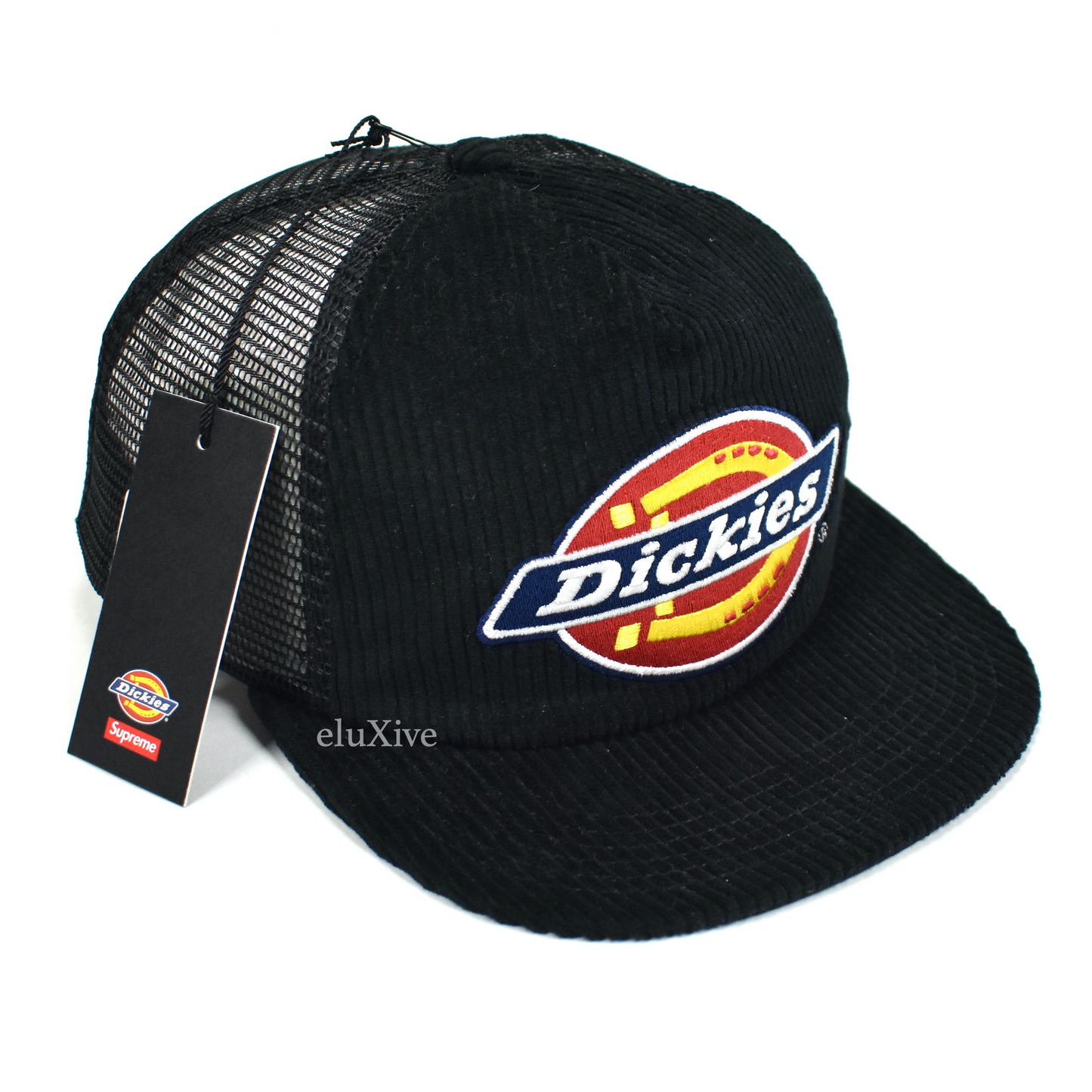Supreme x Dickies - Corduroy Logo Embroidered Trucker Hat (Black
