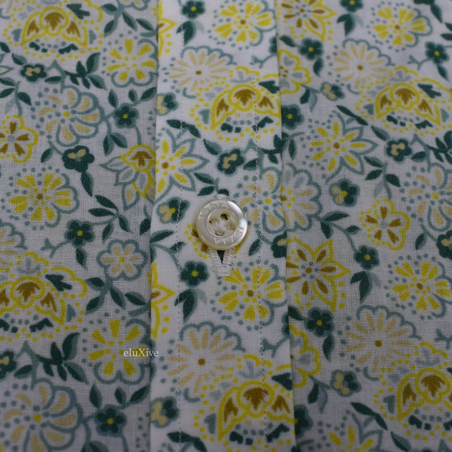 Isaia - White Floral Print Button Down Shirt