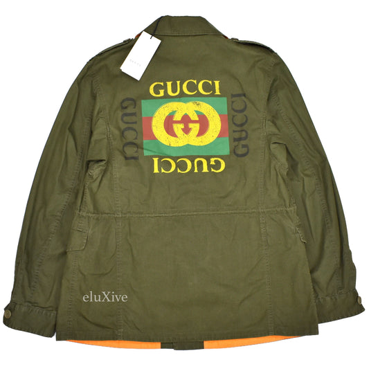 Gucci - Vintage Logo Print Military Parka (Olive)