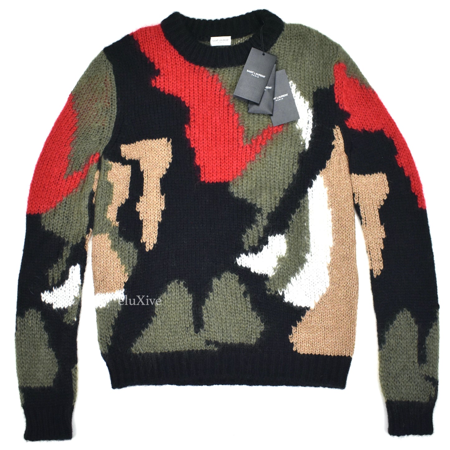 Saint Laurent - Abstract Camo Knit Mohair Sweater