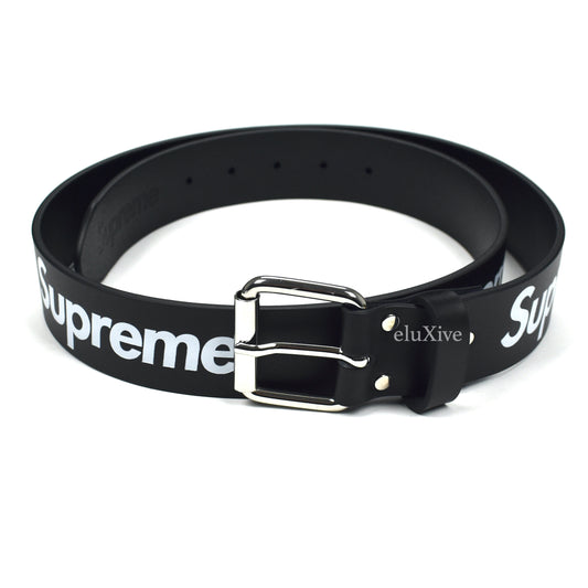 Supreme - Black Box Logo Repeat Leather Belt