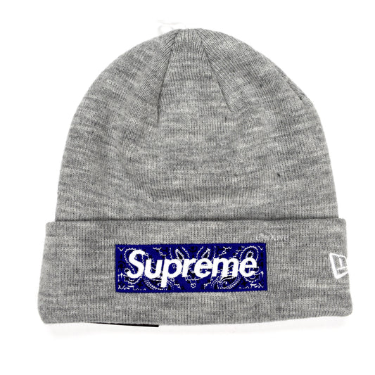 Supreme x New Era - Bandana Box Logo Beanie (Gray)