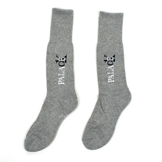 Palace x Calvin Klein - CK1 Logo Knit Crew Socks (Gray)