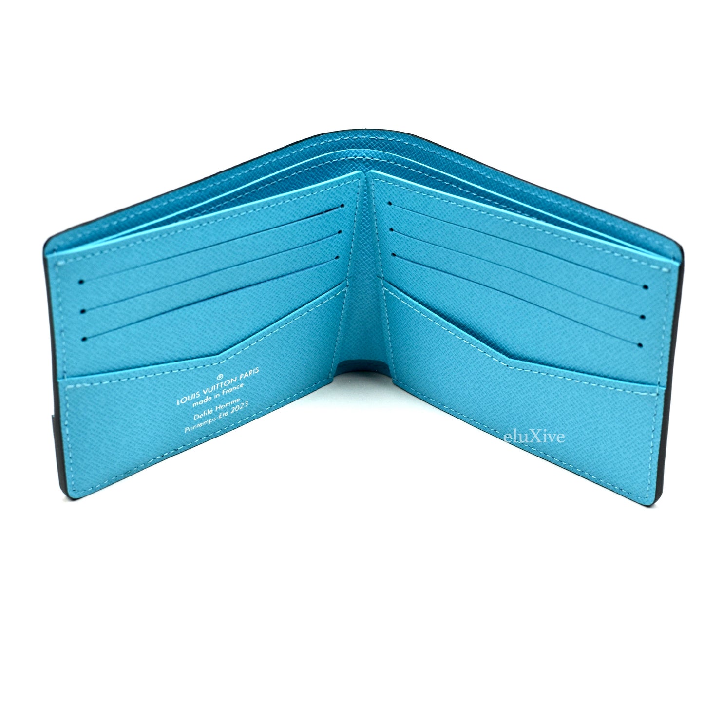 NWT Louis Vuitton Playground Monogram Slender Wallet Black Blue 2023  AUTHENTIC